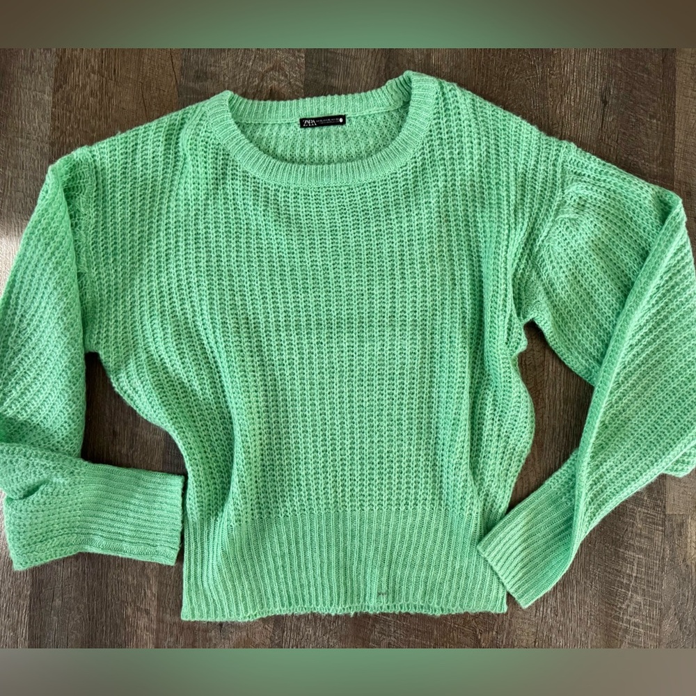 ZARA Mint Green Knit Sweater
